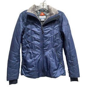 Columbia Womens Omni-Heat Size Xs Puffer Jacket Blue Poly Filled Outdoor Warm